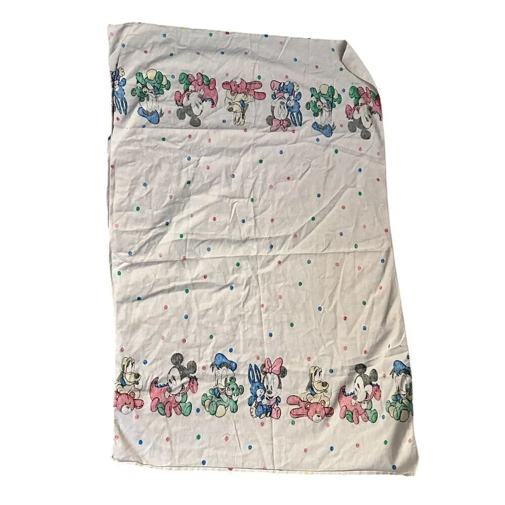 Disney Babies Vintage 80s Flannel Baby Receiving Crib Blanket – 38